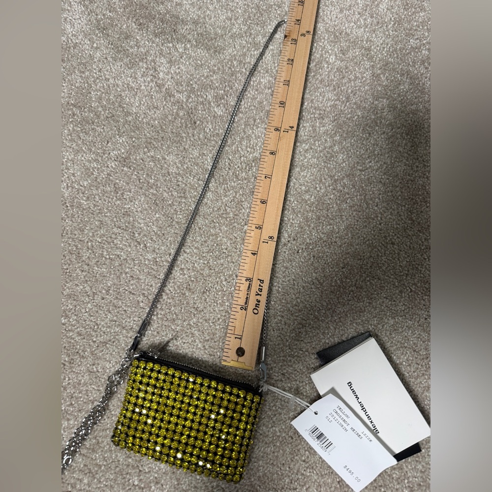 Alexander Wang Nano Rhinestone Crystal Embellished Shoulder Bag NWT in Yellow - Picture 9 of 17
